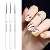 Na002 3 sztuk Nail Art Liner Malowanie Pędzel 7mm 9mm 11mm Rysunek paznokci Dotting Szczotki UV Gel Akrylowe Manicure Nails Pędzel Pióro