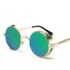 Steampunk zonnebril Mens zonnebril retro punk zonnebril voor mannen ronde mode hipster spiegel lenzen gradient shades1929547