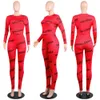 2 İki Parçalı Set Üst Pantolon Trailsuit Plus Boyutu Joggers Pantolon Track Takım Takımları Kadınlar Giyim Kostümleri Bahar T6432023