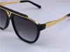 Gros-populaire mode hommes designer lunettes de soleil 0937 plaque carrée métal combinaison cadre top qualité anti-UV400 lentille avec boîte