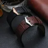 26mm 30mm watch band genuine leather watch strap black/brown band for FM6000H strap double head layer cowhide