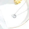 Dainty Jewelry Circle Linked Circle Halskette Crstyal Circle of Life Halskette aus Edelstahl1008946