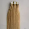 100g 10 "-26" Remy İnsan Saç Uzantıları Bant, 11 Renkler Ipeksi Düz Avrupa Bant Saç Uzantıları Salon Tarzı 40 adet