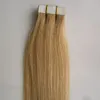 Nastro Remy da 100 g 10"-26" nelle estensioni dei capelli umani, nastro europeo dritto setoso in 11 colori nelle estensioni dei capelli stile salone 40 pezzi