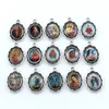 100st Oval Jesus Kristus Ikon Cross Alloy Charms Pendants för smycken, örhängen, halsband DIY Tillbehör 12x 19mm A-567