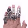 20 stuks mix vrouwen vintage ring groothandel antiek verzilverd boho gothic blad bloem verklaring ringen mannen sieraden