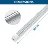 SUNWAY-CN ,8 FOOT LED Lights 8ft led tube light V-Shape D-Shaped T8 Integration high brightness 72W 120W 8ft 6000-6500K