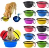 Collapsible Pet Feeding Bowl Travel Dog Cat Foldable Pop Up Compact Travel Silicone Dish Feeder Food Container Food Container 100pcs OOA6206