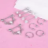 Mode-sieraden roestvrij stalen navel buik lip nippel wenkbrauw bar ring bal piercing kit lichaam sieraden