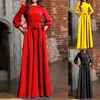 Aangepaste nieuwe mode dames jurken zomer casual aangepaste sexy maxi jurk oneck veter taille solide kleur lange mouw6562620