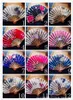 Vintage Chinese hand gehouden fans zijden bamboe vouwen fans handheld gevouwen fan voor kerk huwelijksgeschenk W8846