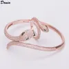 Donia Smycken Lyx Bangle European och American Fashion Averdrift Classic Ferocious Snake-Shapter Copper Inlaid Zirconia Bracelet Ring Set Present