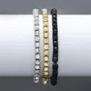 Pulseira de corrente de ouro gelada para homens Hip Hop Damond Tennis Bracelets Jóias Pulseira de strass de linha única 8 polegadas