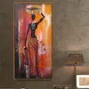 100 handgemalte Figuren Ölgemälde afrikanische Frau Leinwandkunst klassische große vertikale Afrika Mädchen Wand dekorative Bild195S2265175