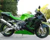 Kit carenatura moto fiamma verde per Kawasaki Ninja ZX-12R 2000 2001 ZX12R 00 01 ZX 12R parti di carrozzeria (stampaggio ad iniezione)