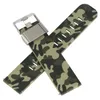 22mm Camouflage Gummi Watch Band Militär armé silikonband Vattentät ersättningsarmband med snabba frisättningsstänger