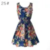 ファッション女性のセクシーなシフォンビーチのドレスノースリーブ夏の日焼け花のタンクのドレス20色