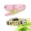 130pcs 8 mm Gold Color Slide Letters Charms anglais Alphabet Az Bracelet Bracelet Nom de l'animal