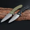 New HHY03 Ball Bearing Flipper Folding Knife D2 Stone Wash Blade G10 Handle Outdoor Camping Hiking Survival Folding Knives