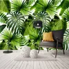 Custom 3D Mural Wallpaper Tropical Rain Forest Banana Leaves Po Murals Living Room Restaurant Cafe Backdrop Wall Paper Murals1248A