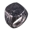 Retro 3D Imitation Bark Crack Ring S925 Silber Europäischen und Amerikanischen Stil Men039s Domineering Personality Square Inde6972191