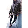 Women Suede Leather Lamb Fur Coats Fashion Winter Warm Thick Wool Teddy Motorcycle Jackets Coats Plus Size Overcoats
