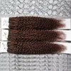 Afro Kinky Curly Mirco Loop Ring Hair 100 % Echthaarverlängerungen Micro Beads Extensions 300 Stränge Kinky Curly Loop Haarverlängerungen 300 g