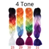 Hot Selling Kanekalon Jumbo Ombre Vlechten Haar Groothandel 100g / PCS Afrikaanse haakvlechten Haar voor Dames 24 inch Synthetische haarextensies