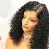 150% gęstość 360 koronki czołowe peruki Kinky Human Hair Wigs Brazylijski Remy Włosy Mokre Faliste Glueless Top Koronki Peruki Pre Zieszany Włosy Baby