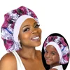 2 st / set Satin Bonnet Sova Cap Mamma och mig Tjejs afrikanska tryck Barn Turban Hårskydd Baby Hat Hårtillbehör