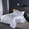 디자이너 럭셔리 침구 킹 또는 퀸 사이즈 침구 세트 침대 시트 4 개 실크 따뜻한 편안한 이불 세트