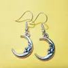 NEW Metal Crescent Alloy Beautiful moon smiley Dangly Earring Friendship Charm Drape Earring DIY Women Jewelry Gifts 134