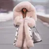 Новое стильное зимнее пальто с большим шерстяным воротником, женская одежда, теплые толстые свободные пальто, повседневная куртка с капюшоном и длинными рукавами, женское пальто