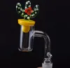 Enail de cuarzo de 2 mm de espesor sin domo con tapa de carburador de cactus Kit de uñas de cuarzo Banger para bongs de vidrio portátiles con bobina de calentamiento de 16 mm y 20 mm