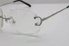 New men Rimless T8200762 Unisex Eyeglasses glasses silver gold metal frame Eyewear lunettes driving glasses C Decoration gold5899022