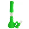 14,4 "d'épaisseur grand bécher en verre de silicone bang d'eau avec cendrier barboteur percolateur détachable dab huile cire herbes sèches tabac fumer