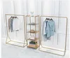 Landing coat hanger Golden clothing racks Bedroom Furniture Simple display of men's and women's clothes Underground art 228O