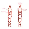 여자 편지 AMOUR 스터드 귀걸이 라인 석 편지 롱 술 귀걸이 사랑을위한 선물 여자 친구 패션 쥬얼리