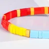 Fashion- Colorful Miyuki Tila Tile Glass Seed Beads Vsco Girl Frienship Bracelets Boho Retractable Wristband Jewelry Gifts For Women Girls