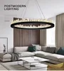 Luxury LED Crystal Chandelier Round Dining Room Hanging LED Lustres De Cristal Bar Coffee Indoor Lighting For Living Room