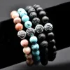 Annie Leblanc Bracelets Rose Flower Beads Bracelets Elastic Adjustable Bangles 8mm Natural Stones Bangle Jewelry for Women Men DHL Wholesale