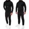 Men Tracksuit Set Zip Up Hoodie Men's Sets Suits Set Solid Black Autumn Top Bottoms Jogging Joggers Gym Slim Fit