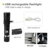 USB Uppladdningsbar LED-ficklampa T6 High Lumens LED Torch Ultra Bright Vattentät ficklampa med 18650 batteri