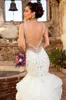 Kitty Chen Mermaid Tiered Skirts Wedding Dresses Lace Appliqued Beaded V Neck Bridal Gowns Vestido De Novia Wedding Dress