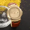 Klassische Herrenuhr, Automatikwerk, Luxusuhr für Herren, Armbanduhr, mechanische Uhren aus Edelstahl, Lederarmband 001947