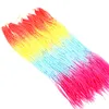 Senegalese Twist pelo trenzado sintético Ombre Rainbow Color 24 pulgadas 30 raíces trenzas de ganchillo Twist extensiones de cabello sintético