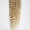 금발 브라질 머리 변태 곱슬 곱슬한 융합 케어 I 팁 100 % 실제 인간의 머리카락 확장 1.0g / s 100g / 팩