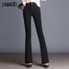 #6602 Black Flare Jeans Women High Waist Stretch Denim Jeans Womens Plus Size Feminino Bell Bottom Fashionable Office Work