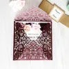 50 pcs Burgundy Silver White Gold Glitter Laser Cut Wedding Invitation with Envelope Party University Invitation Card3314