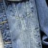 Męska Kurtka Denim Hip Hop Retro Jeans Coat Street Vintage Haftowane Indian Kurtka Dżinsowa Moda Slim Długi Rękaw Rozmiar M-XXXL